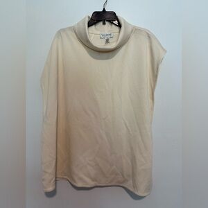 St. John Knit Wool/Viscose Poncho Cape Open Side Size Small Turtle Neck